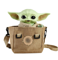 Figurine peluche Grogu sonore avec sacoche